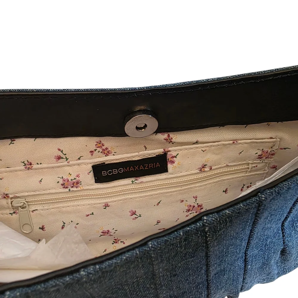 Denim Ruffle Handbag - Picture 3 of 4